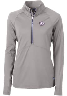 Cutter and Buck TCU Horned Frogs Womens Grey Adapt Eco 1/4 Zip Pullover