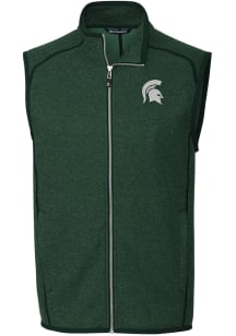 Mens Michigan State Spartans Green Cutter and Buck Mainsail Vest