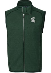 Cutter and Buck Michigan State Spartans Mens Green Mainsail Sleeveless Jacket