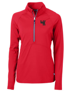 Cutter and Buck Western Kentucky Hilltoppers Womens Red Adapt Eco 1/4 Zip Pullover