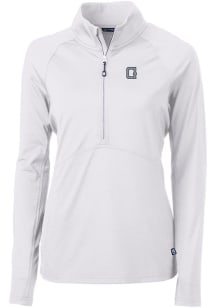 Cutter and Buck Georgetown Hoyas Womens White Vault Adapt Eco 1/4 Zip Pullover