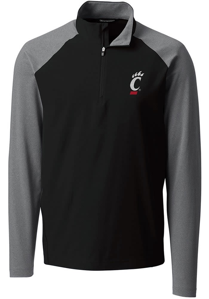 Cutter and Buck Cincinnati Bearcats Mens Response Hybrid Long Sleeve Qtr Zip Pullover