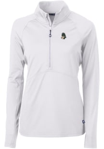 Womens Michigan State Spartans White Cutter and Buck Vault Adapt Eco 1/4 Zip Pullover