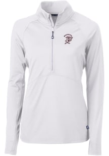 Cutter and Buck Mississippi State Bulldogs Womens White Vault Adapt Eco 1/4 Zip Pullover