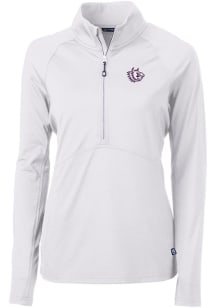 Cutter and Buck TCU Horned Frogs Womens White Adapt Eco 1/4 Zip Pullover
