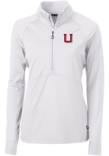 Cutter and Buck Utah Utes Womens White Adapt Eco 1/4 Zip Pullover