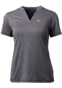 Cutter and Buck Michigan Wolverines Womens Grey Forge Blade Short Sleeve T-Shirt