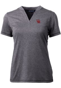 Cutter and Buck Ole Miss Rebels Womens Grey Forge Blade Short Sleeve T-Shirt
