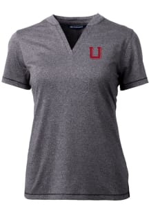 Cutter and Buck Utah Utes Womens Grey Forge Blade Short Sleeve T-Shirt