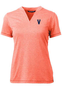 Cutter and Buck Virginia Cavaliers Womens Orange Forge Blade Short Sleeve T-Shirt