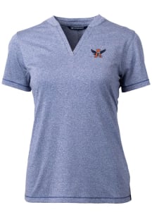 Cutter and Buck Auburn Tigers Womens Navy Blue Forge Blade Short Sleeve T-Shirt