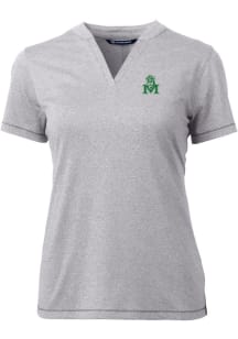 Cutter and Buck Marshall Thundering Herd Womens Grey Forge Blade Short Sleeve T-Shirt
