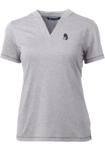 Cutter and Buck Michigan State Spartans Womens Grey Forge Blade Short Sleeve T-Shirt