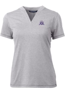 Womens Northwestern Wildcats Grey Cutter and Buck Vault Forge Short Sleeve T-Shirt