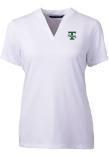 Cutter and Buck Tulane Green Wave Womens White Forge Blade Short Sleeve T-Shirt