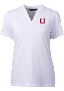 Cutter and Buck Utah Utes Womens White Forge Blade Short Sleeve T-Shirt