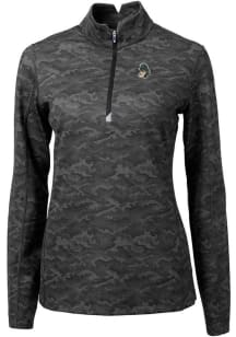 Cutter and Buck Michigan State Spartans Womens Black Traverse Camo 1/4 Zip Pullover