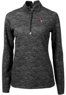 Cutter and Buck NC State Wolfpack Womens Black Traverse Camo 1/4 Zip Pullover