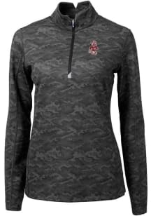 Cutter and Buck Washington State Cougars Womens Black Traverse Camo 1/4 Zip Pullover