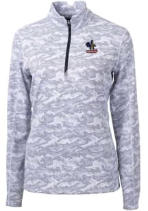 Cutter and Buck Delaware Fightin' Blue Hens Womens Grey Traverse Camo 1/4 Zip Pullover