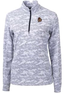 Cutter and Buck Oregon State Beavers Womens Grey Traverse Camo 1/4 Zip Pullover