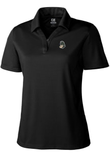 Cutter and Buck Michigan State Spartans Womens Black Drytec Genre Textured Short Sleeve Polo Shirt