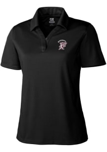Cutter and Buck Mississippi State Bulldogs Womens Black Drytec Genre Textured Short Sleeve Polo ..