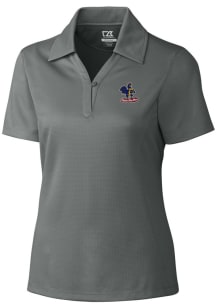 Cutter and Buck Delaware Fightin' Blue Hens Womens Grey Drytec Genre Textured Short Sleeve Polo ..