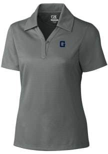 Cutter and Buck Georgetown Hoyas Womens Grey Drytec Genre Textured Short Sleeve Polo Shirt
