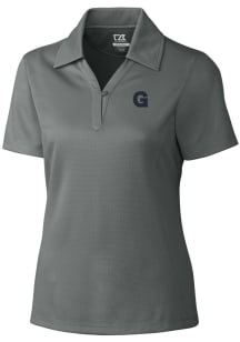 Cutter and Buck Gonzaga Bulldogs Womens Grey Drytec Genre Textured Short Sleeve Polo Shirt