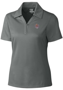 Cutter and Buck LSU Tigers Womens Grey Drytec Genre Textured Short Sleeve Polo Shirt