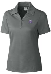 Womens Northwestern Wildcats Grey Cutter and Buck Vault Drytec Genre Short Sleeve Polo Shirt