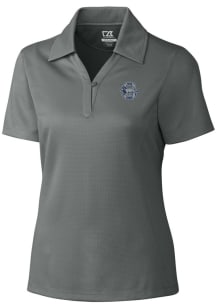 Womens Penn State Nittany Lions Grey Cutter and Buck Vault Drytec Genre Textured Short Sleeve Po..