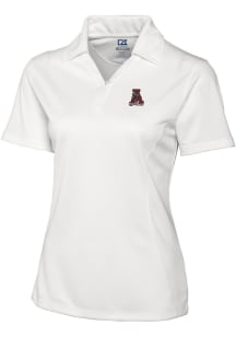 Cutter and Buck Alabama Crimson Tide Womens White Drytec Genre Textured Short Sleeve Polo Shirt