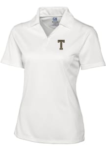 Cutter and Buck GA Tech Yellow Jackets Womens White Drytec Genre Textured Short Sleeve Polo Shir..
