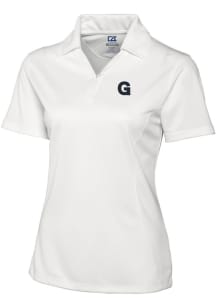 Cutter and Buck Gonzaga Bulldogs Womens White Drytec Genre Textured Short Sleeve Polo Shirt