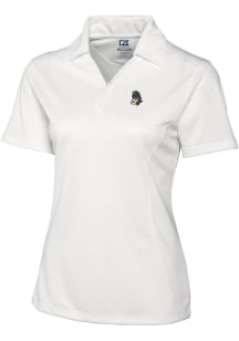 Cutter and Buck Michigan State Spartans Womens White Drytec Genre Textured Short Sleeve Polo Shi..