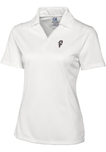 Cutter and Buck Ohio State Buckeyes Womens White Drytec Genre Textured Short Sleeve Polo Shirt
