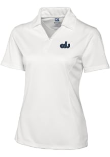 Cutter and Buck Old Dominion Monarchs Womens White Drytec Genre Textured Short Sleeve Polo Shirt