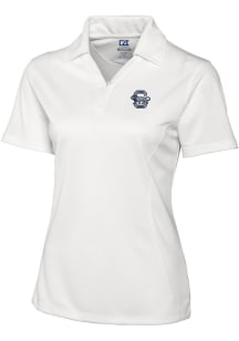 Womens Penn State Nittany Lions White Cutter and Buck Vault Drytec Genre Textured Short Sleeve P..
