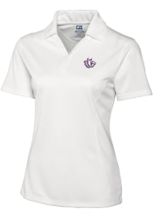 Cutter and Buck TCU Horned Frogs Womens White Drytec Genre Textured Short Sleeve Polo Shirt