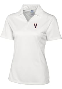 Cutter and Buck Virginia Cavaliers Womens White Drytec Genre Textured Short Sleeve Polo Shirt