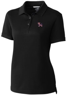 Cutter and Buck Clemson Tigers Womens Black Advantage Pique Short Sleeve Polo Shirt