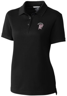 Cutter and Buck Mississippi State Bulldogs Womens Black Advantage Pique Short Sleeve Polo Shirt