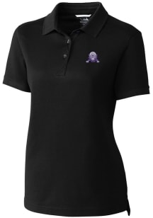 Cutter and Buck Northwestern Wildcats Womens Black Advantage Pique Short Sleeve Polo Shirt