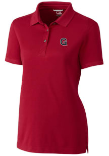 Cutter and Buck Gonzaga Bulldogs Womens Red Advantage Pique Short Sleeve Polo Shirt