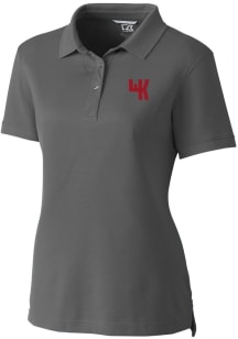 Cutter and Buck Western Kentucky Hilltoppers Womens Grey Advantage Pique Short Sleeve Polo Shirt