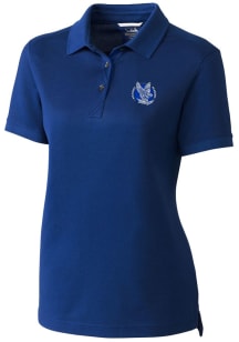 Cutter and Buck Air Force Falcons Womens Blue Advantage Pique Short Sleeve Polo Shirt
