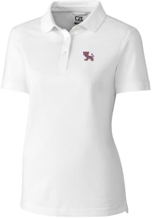 Cutter and Buck Clemson Tigers Womens White Advantage Pique Short Sleeve Polo Shirt