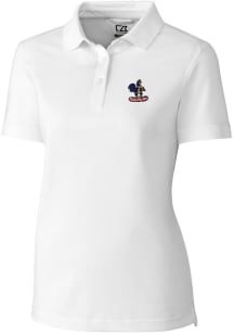 Cutter and Buck Delaware Fightin' Blue Hens Womens White Advantage Pique Short Sleeve Polo Shirt